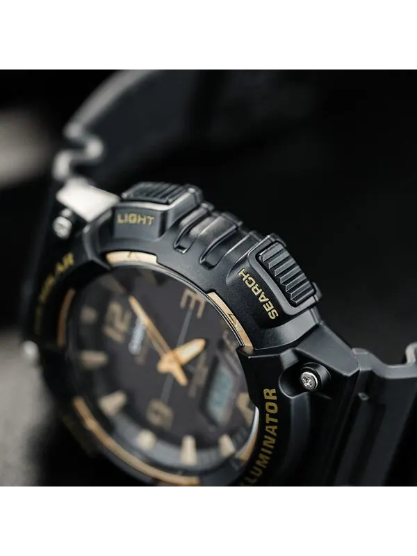Часы CASIO Waterproof Sports Solar Powered Mens Black/Gold Analog/Digital Combo — изображение 4 из 4
