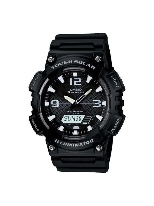 Часы CASIO Tough Solar Solar Sports Waterproof Electronic For Men Solar Powered Mens Black Analog — изображение 1 из 7