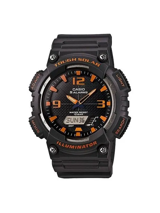 Часы CASIO Waterproof Sports Solar Powered Shockproof Mens Black/Orange Analog/Digital Combo — изображение 1 из 4