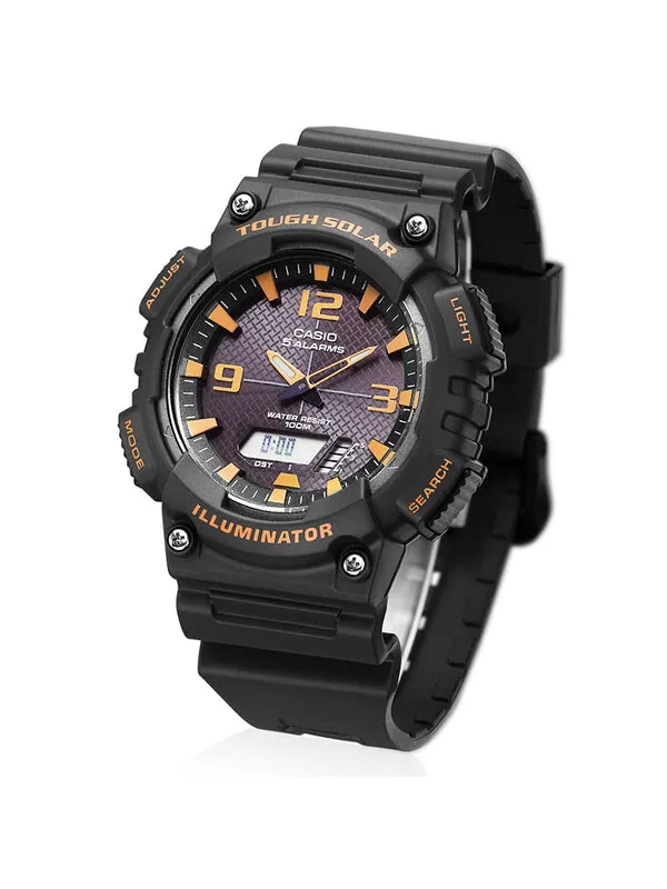 Часы CASIO Waterproof Sports Solar Powered Shockproof Mens Black/Orange Analog/Digital Combo — изображение 2 из 4