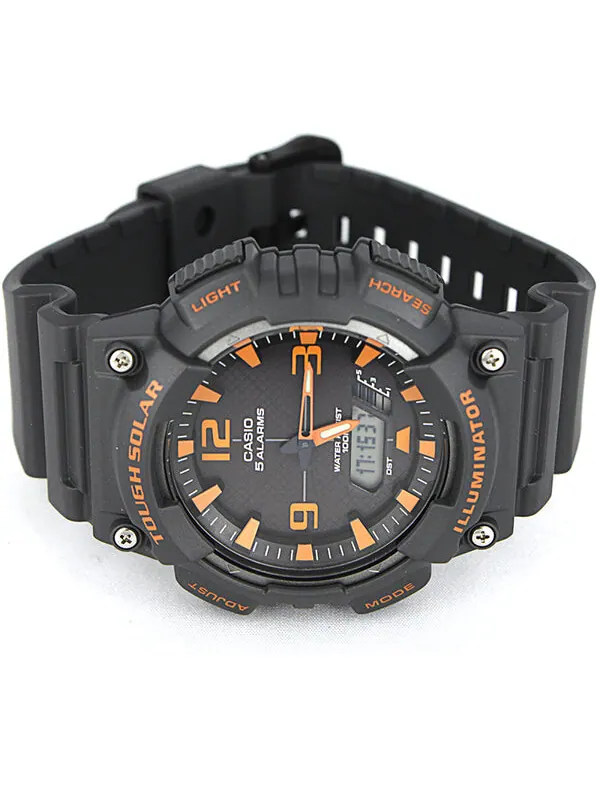 Часы CASIO Waterproof Sports Solar Powered Shockproof Mens Black/Orange Analog/Digital Combo — изображение 3 из 4