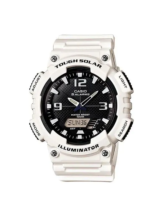 Часы CASIO Waterproof Sports Solar Powered Mens Red White Analog — изображение 1 из 2, оттенок красный