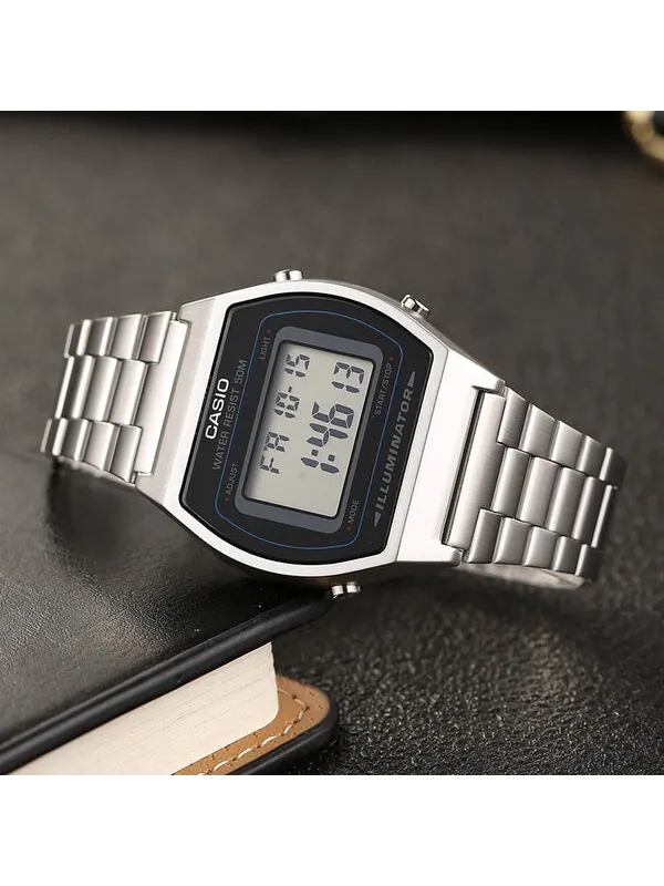 Часы CASIO Quartz Waterproof Analog Mens Silver Digital — изображение 2 из 3, оттенок серебряный