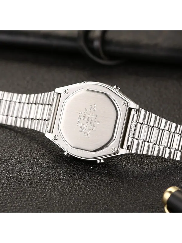Часы CASIO Quartz Waterproof Analog Mens Silver Digital — изображение 3 из 3, оттенок серебряный