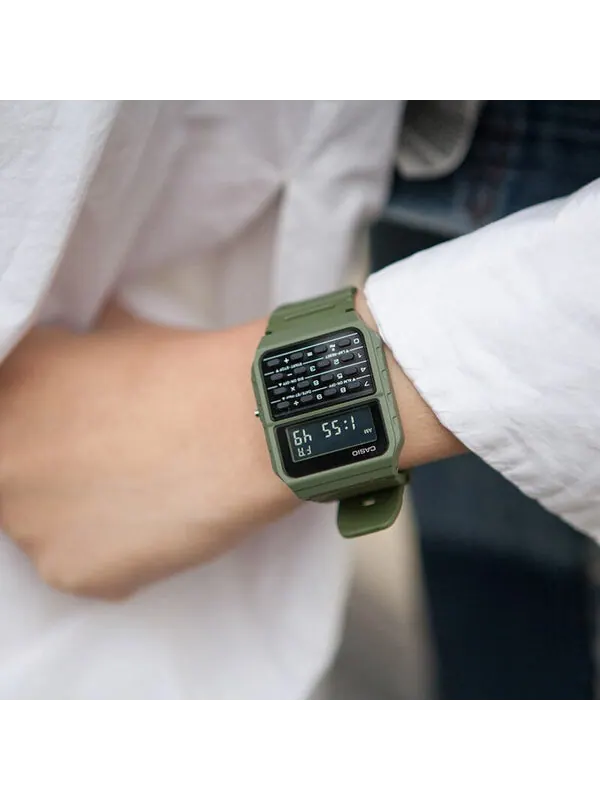 Часы CASIO Quartz Waterproof Sports Unisex Mens GrayGreen Digital — изображение 2 из 2, оттенок зеленый
