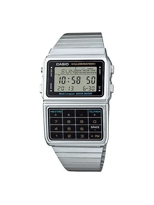Часы CASIO Quartz Waterproof Analog Mens Silver Digital — изображение 1 из 4, оттенок серебряный