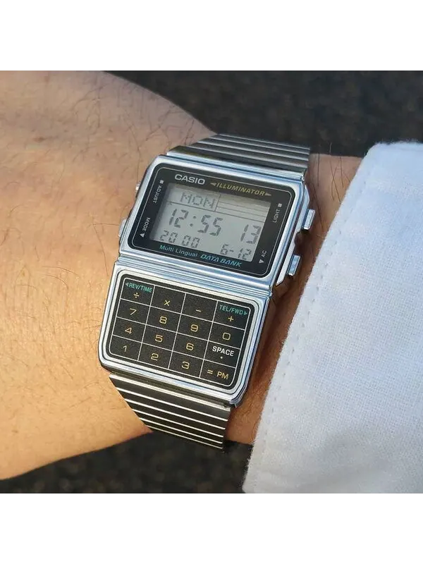 Часы CASIO Quartz Waterproof Analog Mens Silver Digital — изображение 3 из 4, оттенок серебряный