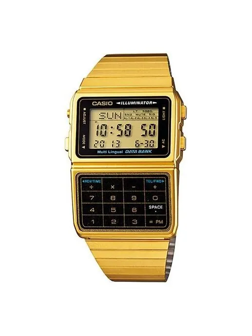 Часы CASIO Quartz Waterproof Analog Mens Gold Digital — изображение 1 из 4, оттенок золото