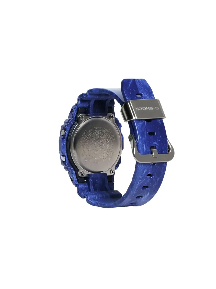 Часы Casio G-Shock синие с узорами в стиле сине-белого фарфора — изображение 4 из 6