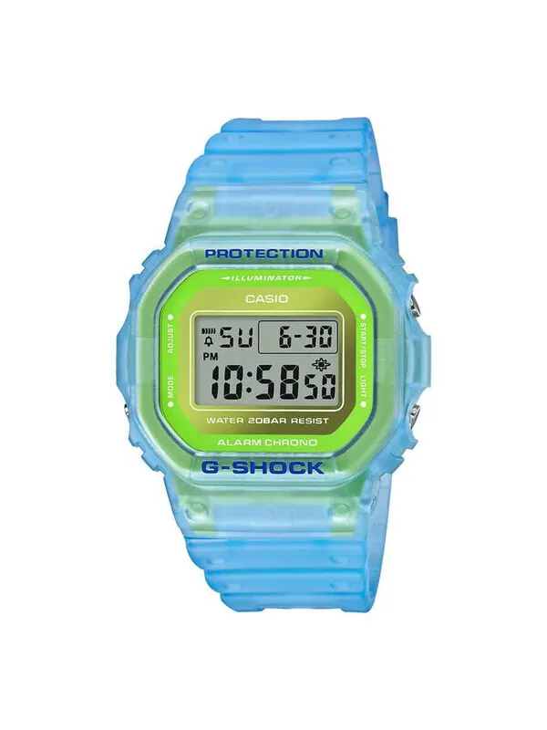Часы Casio G-Shock Skeleton Series DW-5600LS-2PR — изображение 1 из 4, оттенок синий, зеленый