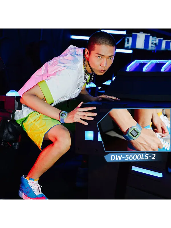Часы Casio G-Shock Skeleton Series DW-5600LS-2PR — изображение 2 из 4, оттенок синий, зеленый