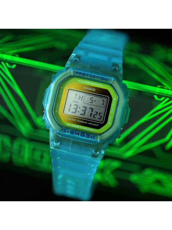 Часы Casio G-Shock Skeleton Series DW-5600LS-2PR — изображение 3 из 4, оттенок синий, зеленый