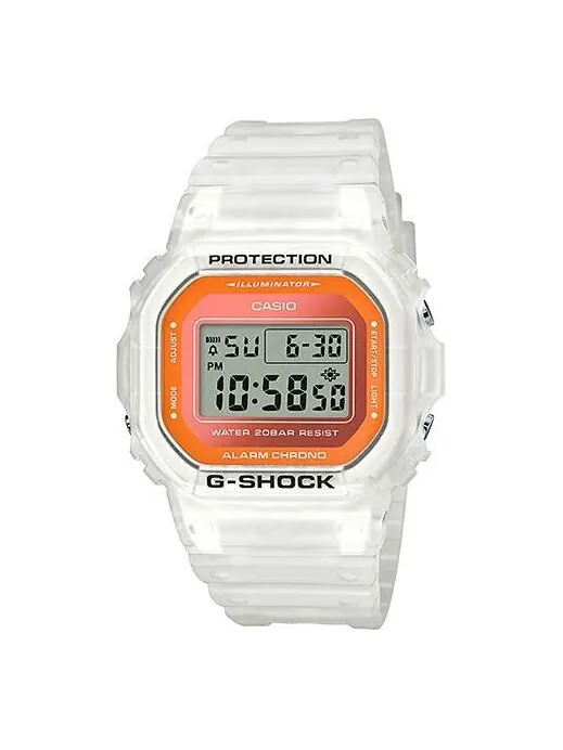 Часы Casio G-Shock «Skeleton Series», арт. DW-5600LS-7 — изображение 1 из 4, оттенок оранжевый