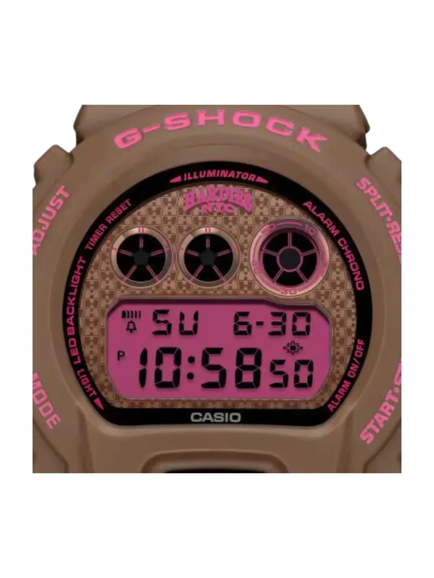 Часы CASIO G-SHOCK x Hardies NYC 6900 Series 'Brown Pink' — изображение 4 из 6, оттенок коричневый