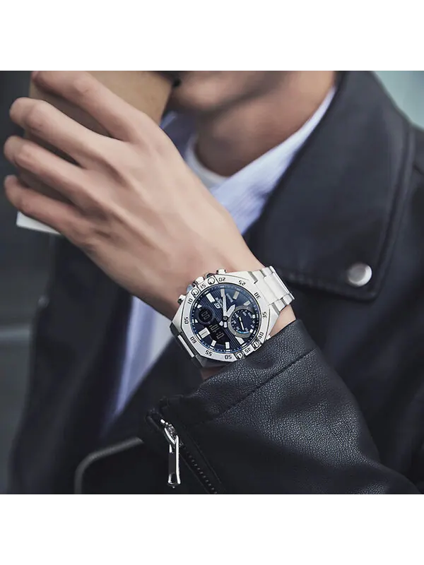 Часы Casio Edifice Waterproof Analog-Digital Watch 'Silver Blue' — изображение 3 из 4, оттенок серебряный