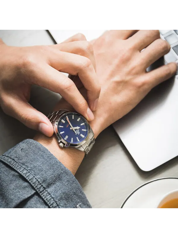 Часы CASIO Waterproof EDIFICE Sapphire Crystal Mens Blue Analog — изображение 4 из 4, оттенок синий