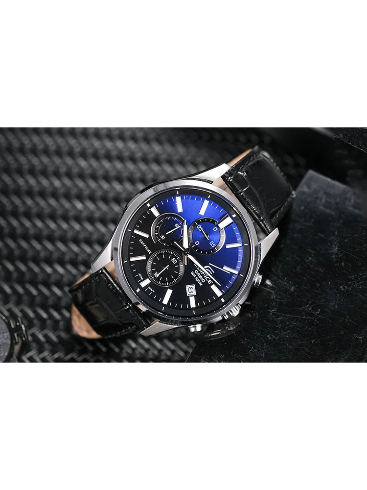 Часы CASIO Quartz Waterproof Sapphire Crystal EDIFICE Mens Blue Analog — изображение 3 из 8, оттенок синий