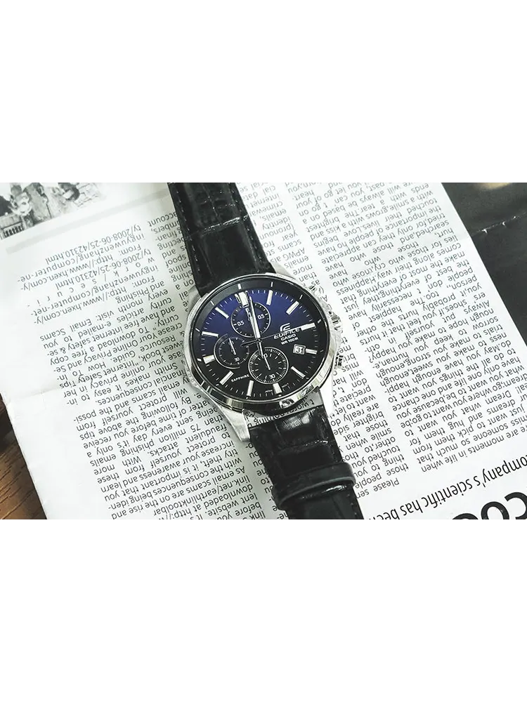 Часы CASIO Quartz Waterproof Sapphire Crystal EDIFICE Mens Blue Analog — изображение 5 из 8, оттенок синий