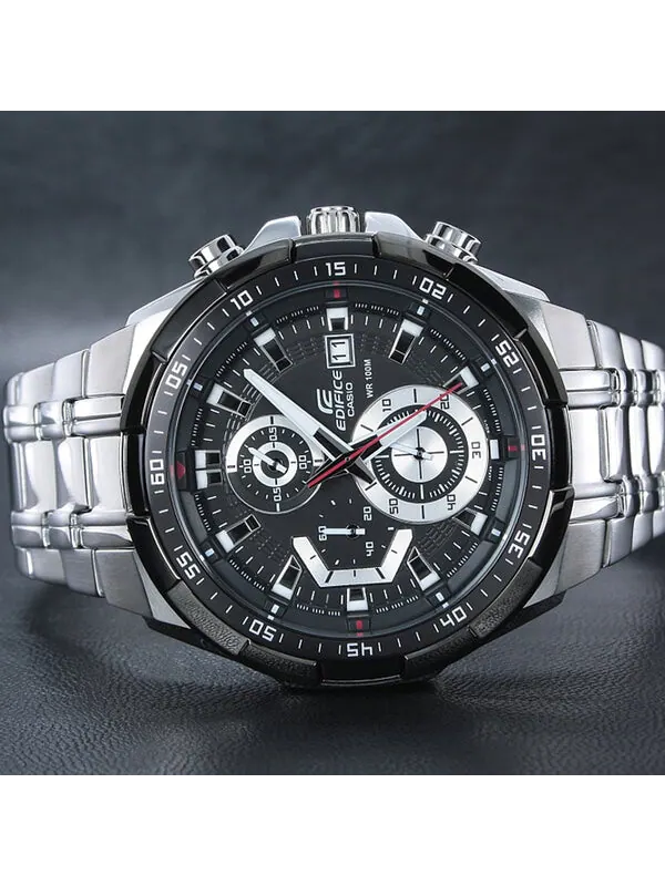 Часы CASIO EDIFICE Waterproof Stainless Steel Strap Mens Black Analog — изображение 4 из 4, оттенок черный