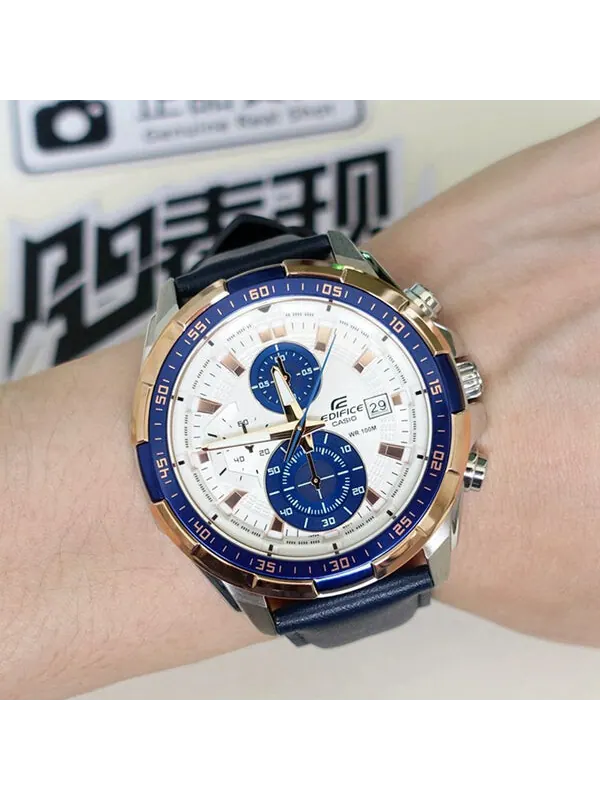 Часы CASIO EDIFICE Waterproof Sports Shockproof Mens Blue Analog — изображение 3 из 4, оттенок синий