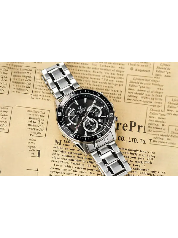 Часы CASIO EDIFICE Waterproof Sports Stainless Steel Strap Mens Black Analog — изображение 3 из 4, оттенок черный