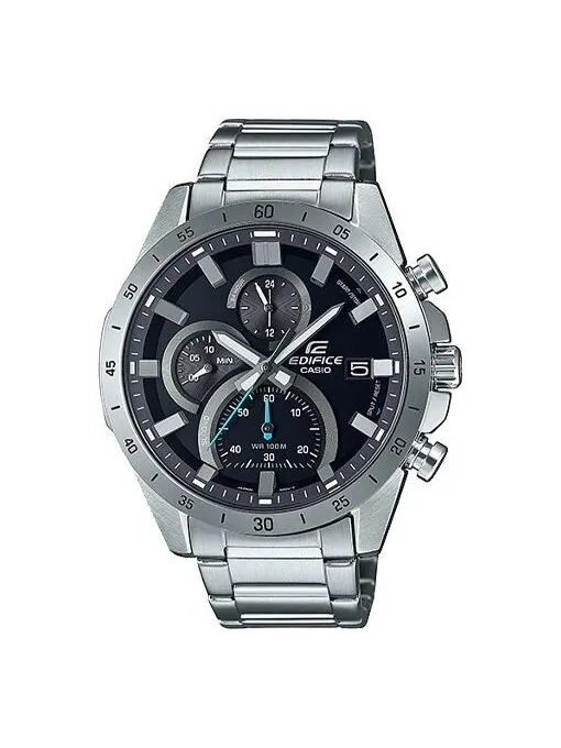 Часы CASIO EDIFICE Stainless Steel Strap Mens BlackSilver Analog — изображение 1 из 3, оттенок серебристый