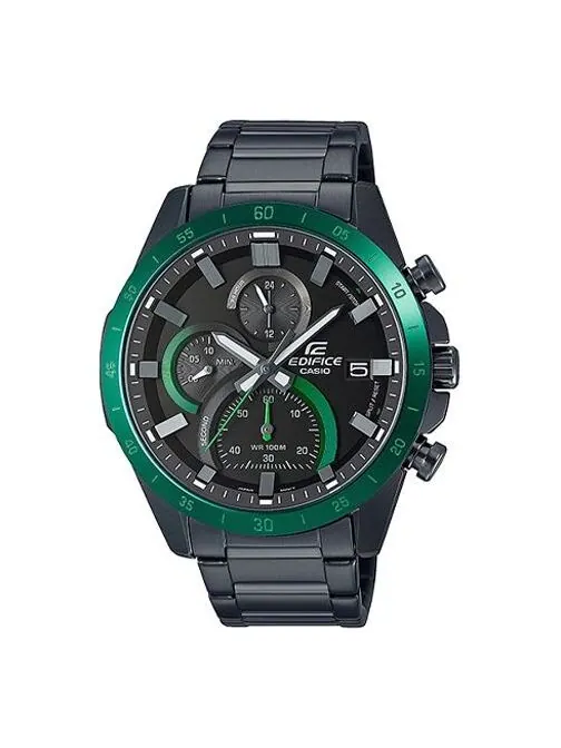 Часы CASIO Waterproof EDIFICE Mens BlackGreen Analog — изображение 1 из 2, оттенок зеленый