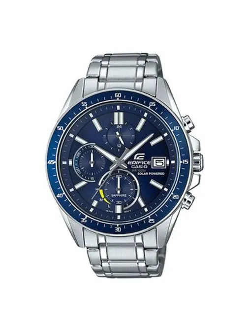 Часы CASIO EDIFICE Waterproof Sapphire Crystal Solar Powered Stainless Steel Strap Mens Silver Analog — изображение 1 из 10