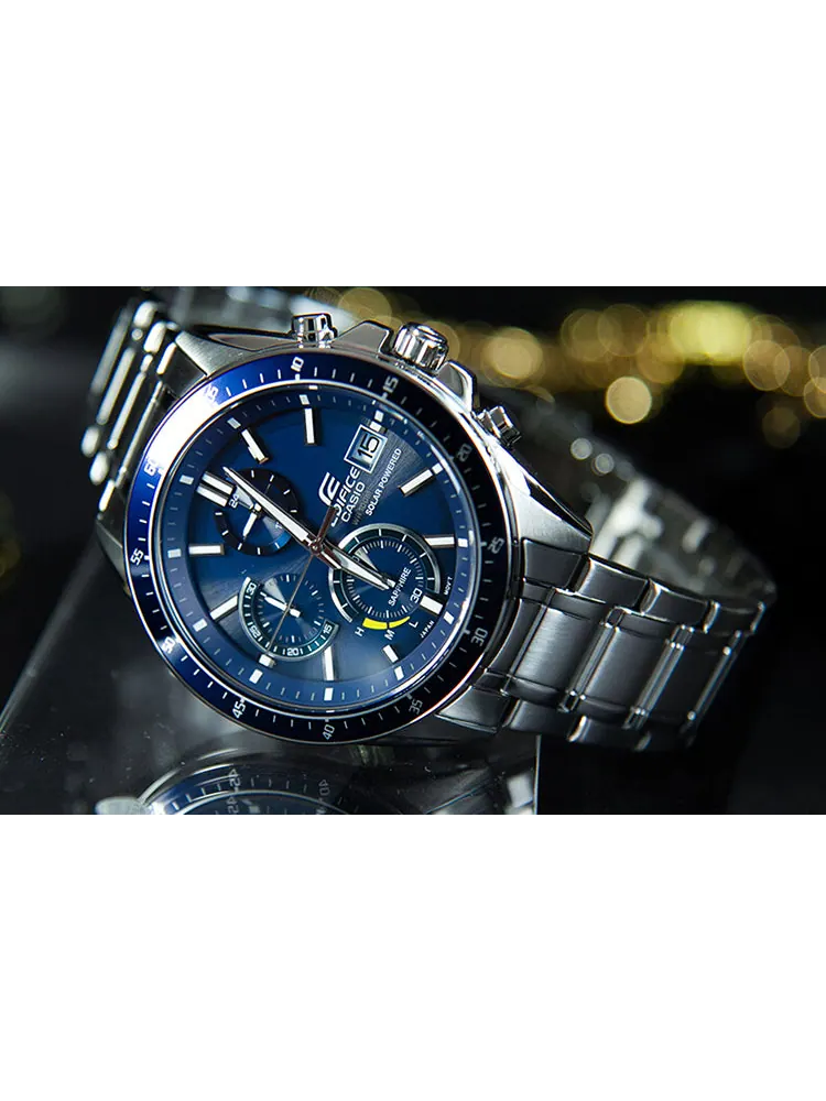 Часы CASIO EDIFICE Waterproof Sapphire Crystal Solar Powered Stainless Steel Strap Mens Silver Analog — изображение 2 из 10