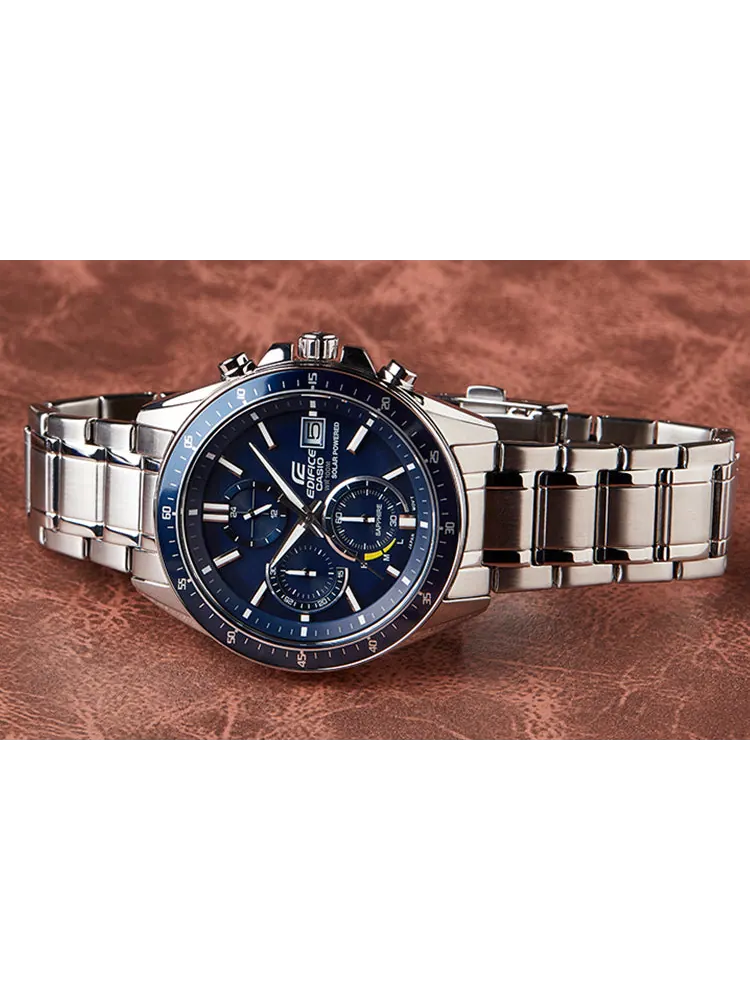 Часы CASIO EDIFICE Waterproof Sapphire Crystal Solar Powered Stainless Steel Strap Mens Silver Analog — изображение 3 из 10