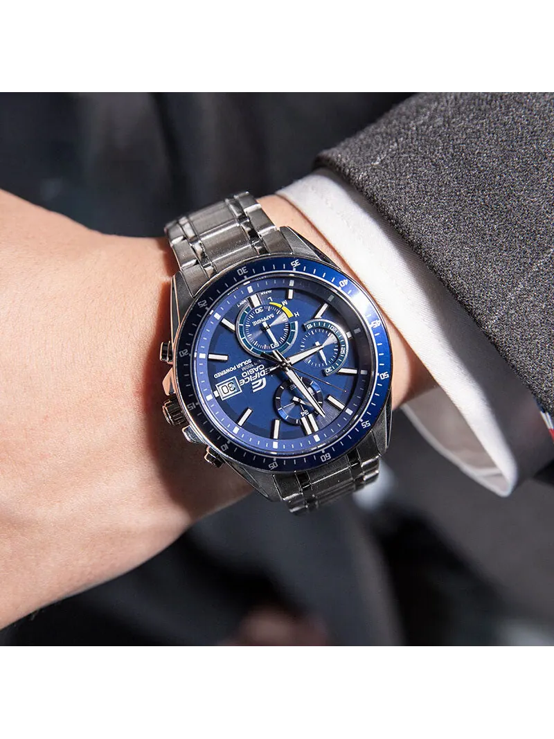 Часы CASIO EDIFICE Waterproof Sapphire Crystal Solar Powered Stainless Steel Strap Mens Silver Analog — изображение 9 из 10