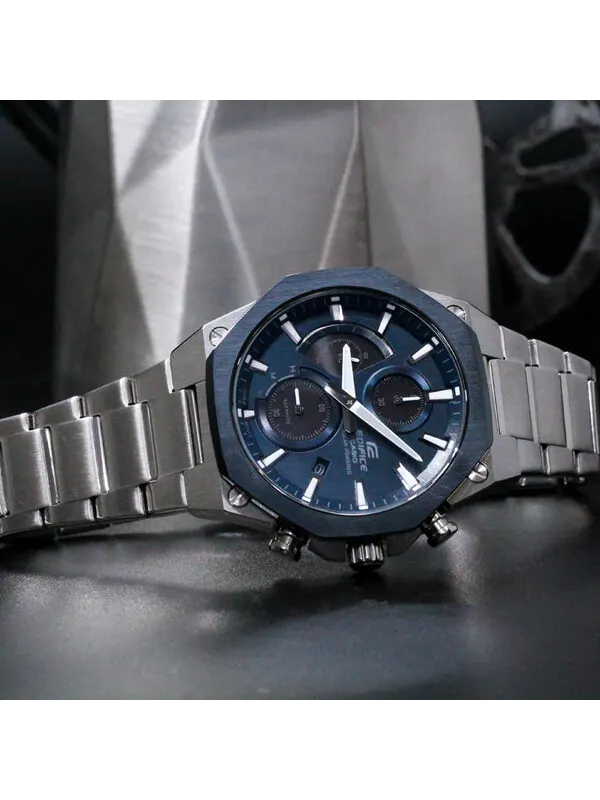 Часы CASIO Waterproof Sports EDIFICE Solar Powered Mens Black Analog — изображение 4 из 4, оттенок черный