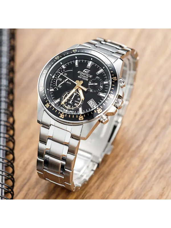 Часы CASIO EDIFICE Waterproof Men Silver/ Mens Black Analog — изображение 2 из 4, оттенок черный