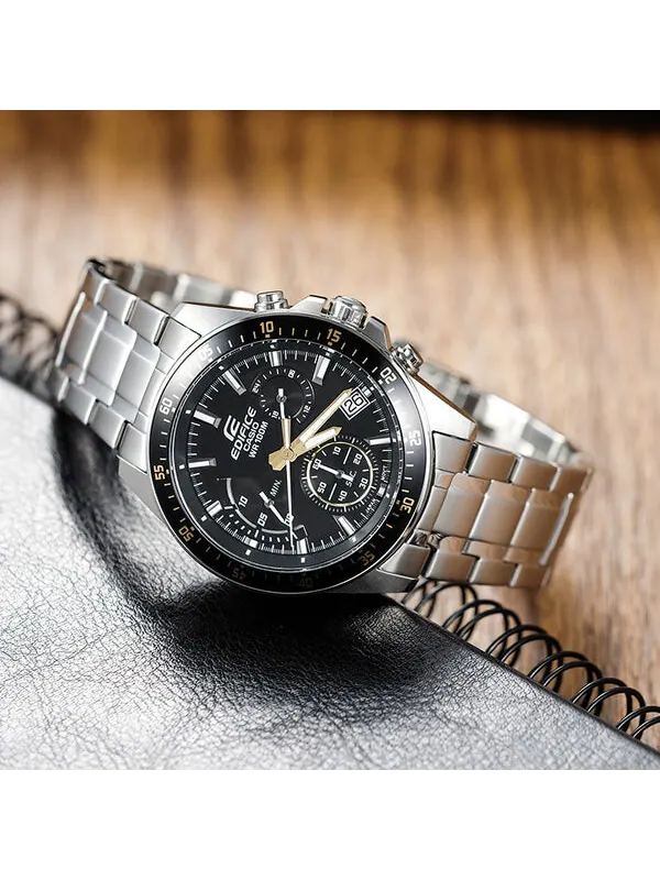 Часы CASIO EDIFICE Waterproof Men Silver/ Mens Black Analog — изображение 3 из 4, оттенок черный