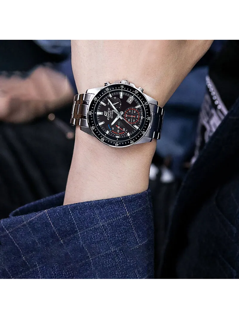 Часы Casio Edifice Standard Chronograph, арт.EFV-540D-1AVUPR, серебро/черный — изображение 10 из 11