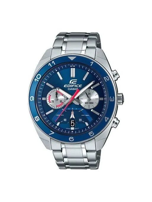 Часы CASIO EDIFICESeries Men'ses EFV-590D-2AVUPF /Silver Waterproof Mens Blue Analog — изображение 1 из 4, оттенок синий