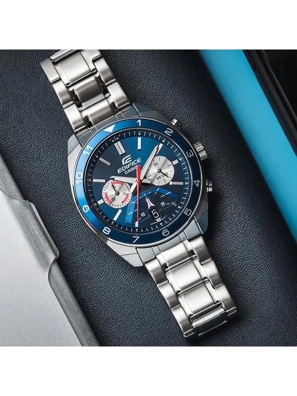 Часы CASIO EDIFICESeries Men'ses EFV-590D-2AVUPF /Silver Waterproof Mens Blue Analog — изображение 2 из 4, оттенок синий