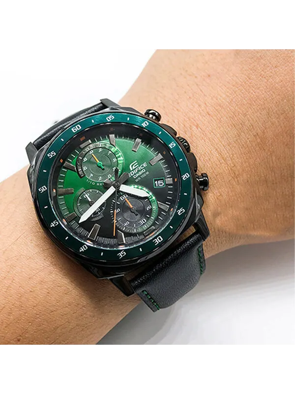 Часы CASIO Waterproof EDIFICE Mens BlackGreen Analog — изображение 4 из 4, оттенок зеленый