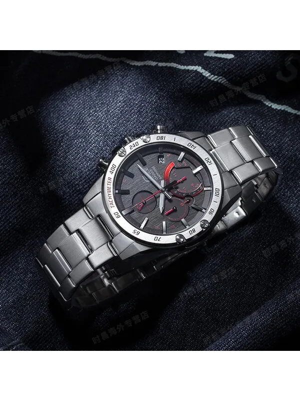 Часы CASIO EDIFICE Solar Powered Mens Black Analog — изображение 4 из 4, оттенок черный