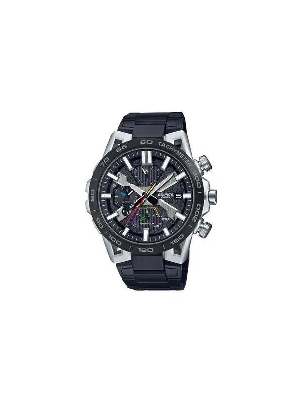 Часы Men's CASIO EDIFICE Fashion Waterproof Quartz Movement Stainless Steel Strap Watch — изображение 2 из 2, оттенок черный