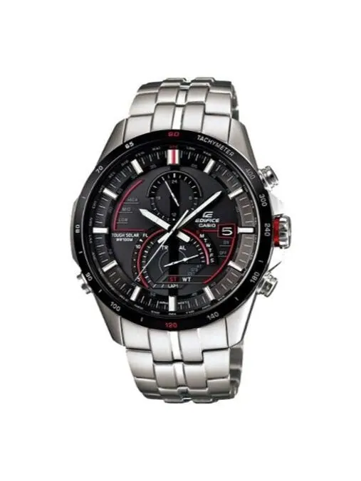 Часы CASIO EDIFICE Solar Powered Mens Black Analog — изображение 1 из 3, оттенок черный