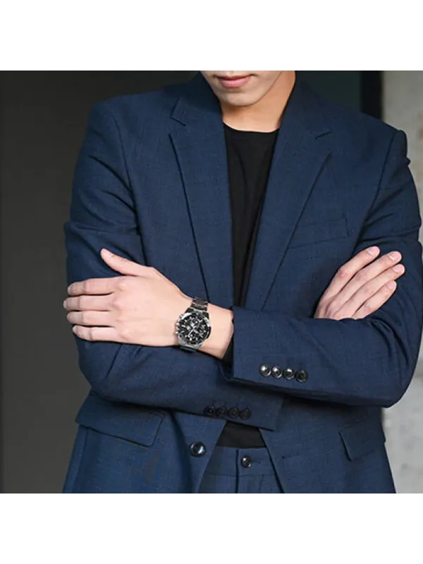 Часы Casio Edifice Waterproof Analog Watch 'Silver Black' — изображение 3 из 4, оттенок черный