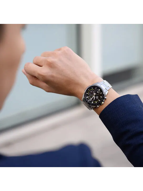 Часы Casio Edifice Waterproof Analog Watch 'Silver Black' — изображение 4 из 4, оттенок черный