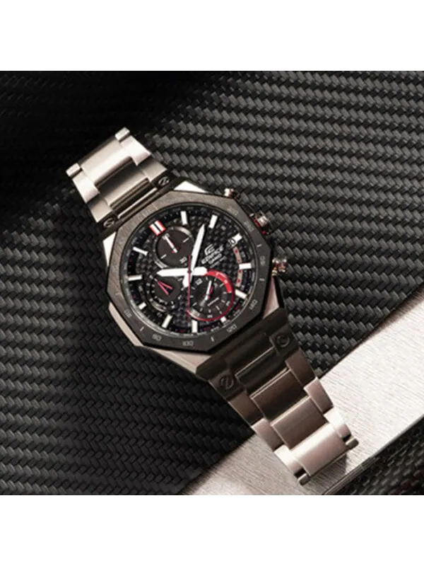 Часы Casio Edifice Analog Octagon Watch 'Crystal Silver Black' — изображение 2 из 4, оттенок серебряный