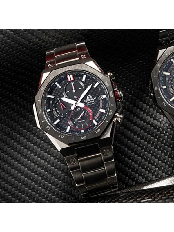 Часы Casio Edifice Analog Octagon Watch 'Crystal Silver Black' — изображение 3 из 4, оттенок серебряный