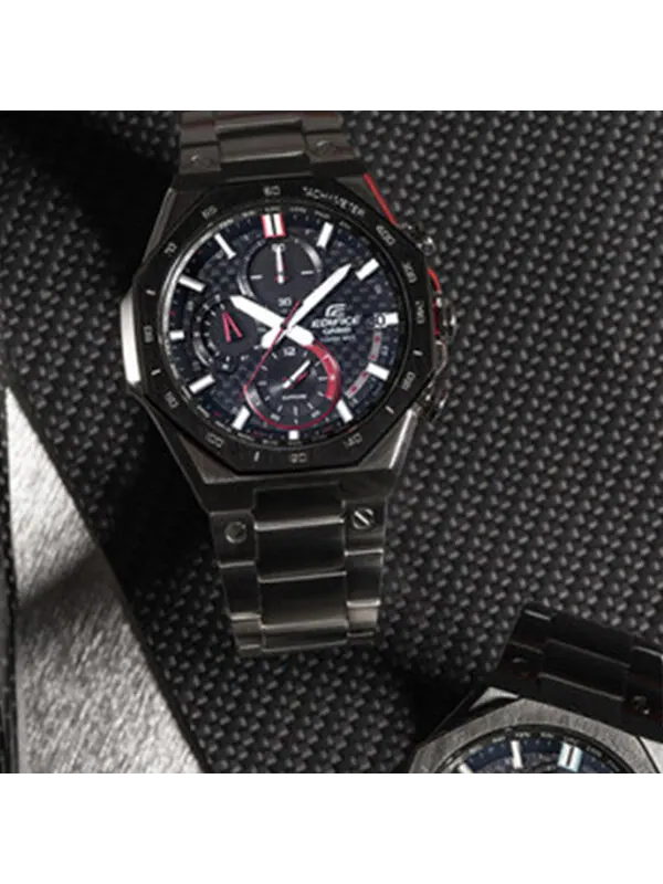 Часы Casio Edifice Analog Octagon Watch 'Crystal Silver Black' — изображение 4 из 4, оттенок серебряный