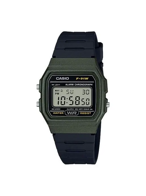 Часы CASIO Waterproof Unisex Mens Black/Green Digital — изображение 1 из 4, оттенок черный/зеленый
