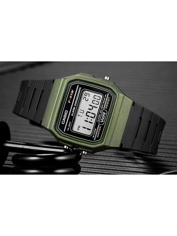 Часы CASIO Waterproof Unisex Mens Black/Green Digital — изображение 3 из 4, оттенок черный/зеленый