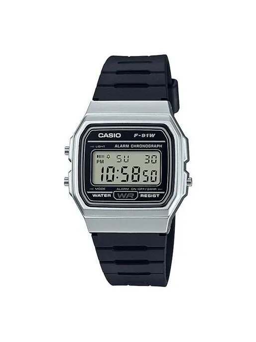 Часы CASIO Waterproof Unisex Mens Black/Silver Digital — изображение 1 из 4, оттенок черный/серебристый