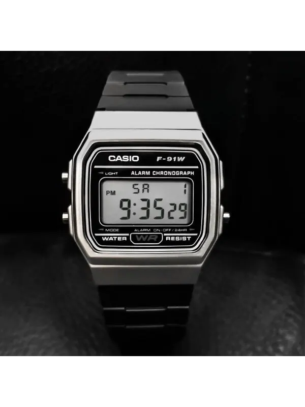 Часы CASIO Waterproof Unisex Mens Black/Silver Digital — изображение 4 из 4, оттенок черный/серебристый